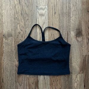 Beyond Yoga - Spacedye Slim Racerback Cropped Tank Top - Large - Black Heather